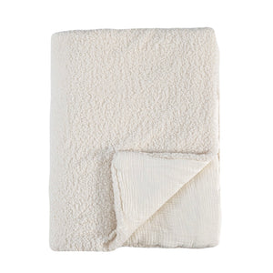 Crib Blanket | Teddy Ivory