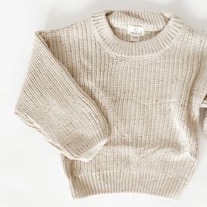 Chunky Knit Sweater | Speckled Beige